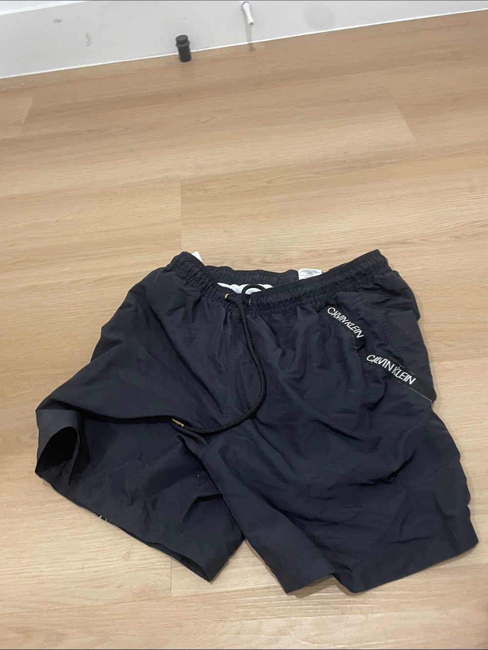 Calvin Klein Black Men's Swim Trunks with Logo